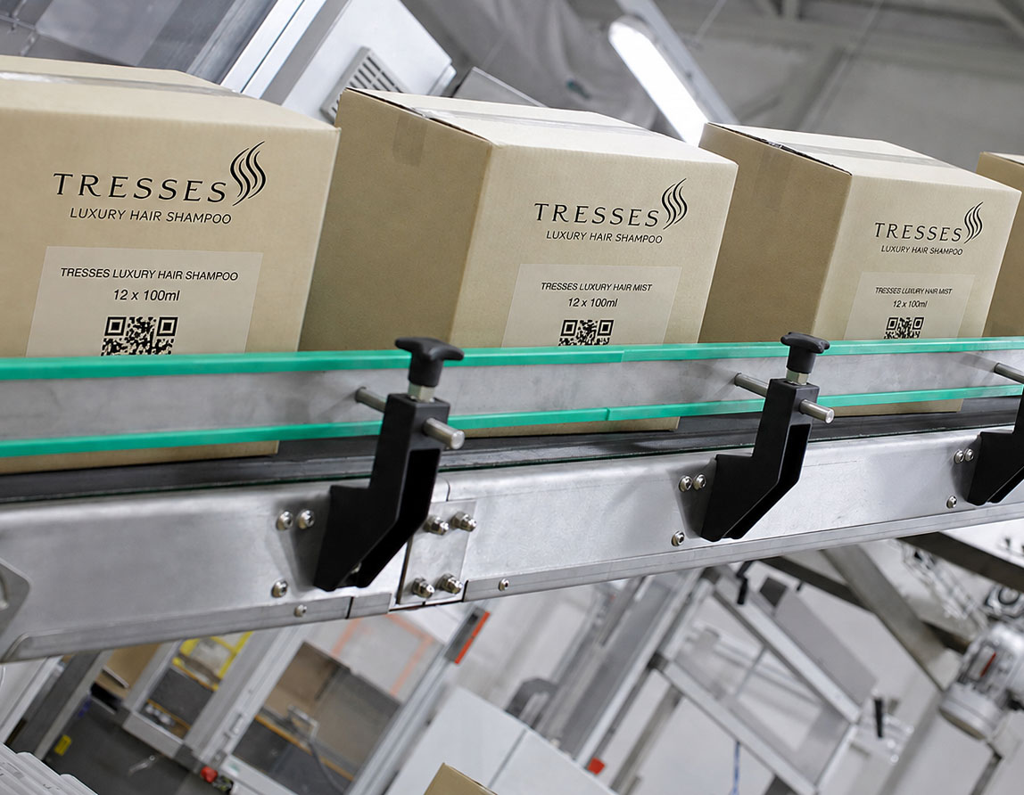 Boxes on a production line